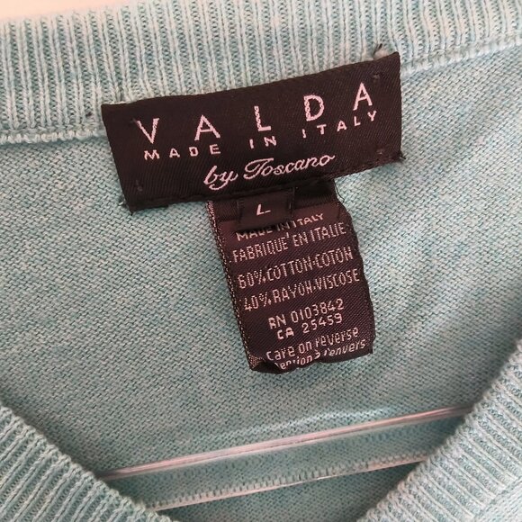 Valda by Toscano  Made in Italy Mens V Neck Sweater Size L - Picture 2 of 5